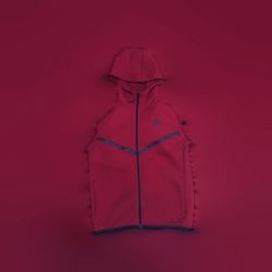 RED NIKE TECH HOODIE 