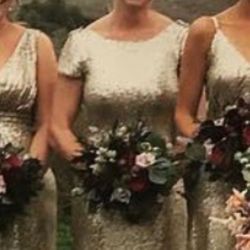 Beautiful Revelry Gold Sequin Bridesmaid Dress Size 6