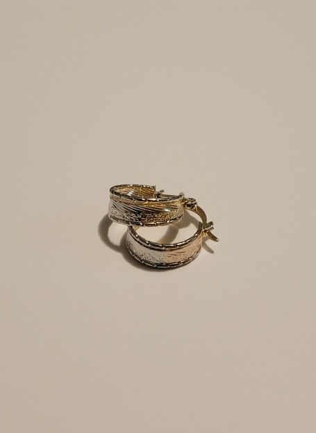 Tri Color Gold- Plated Bangle Hoop Earrings