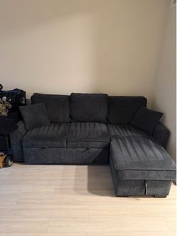 Dark Gray Modular Sleeper Sectional with Storage