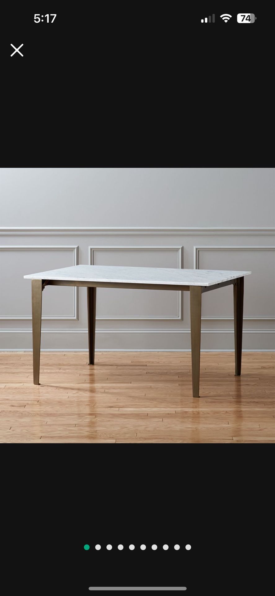CB2 Paradigm Marble Dining Table