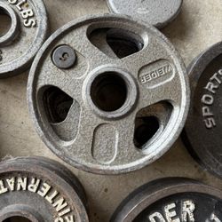 Set of two 5lbs Olympic barbell weight plates