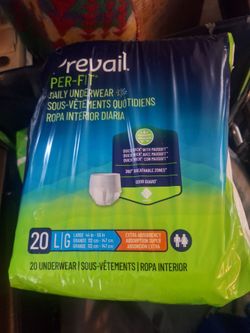 6 BAGS OF 20 PREVAIL PRE-FIT DAILY UNDERWEAR SIZE LARGE 120 pairs!!!