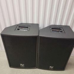 2 Electro-Voice SxA250 2-Way Full Range 15" Powered Speaker with cover
