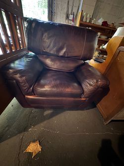 Dark Brown Leather Armchair