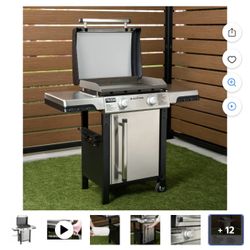 Blackstone ProSeries Parrilla Exterior, Parrilla de Propano de 2 Quemadores y 22" con Estantes Laterales, Acero Inoxidable