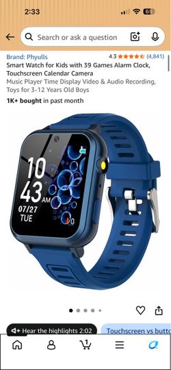 Phyulls Kids Smart Watch with Games