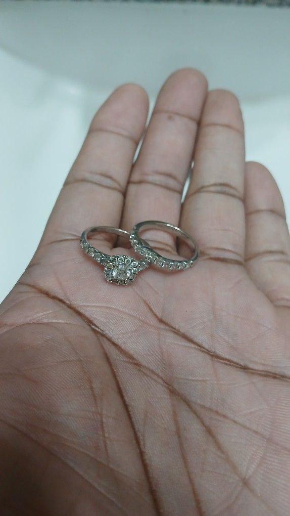 Diamond And White Gold Wedding Set