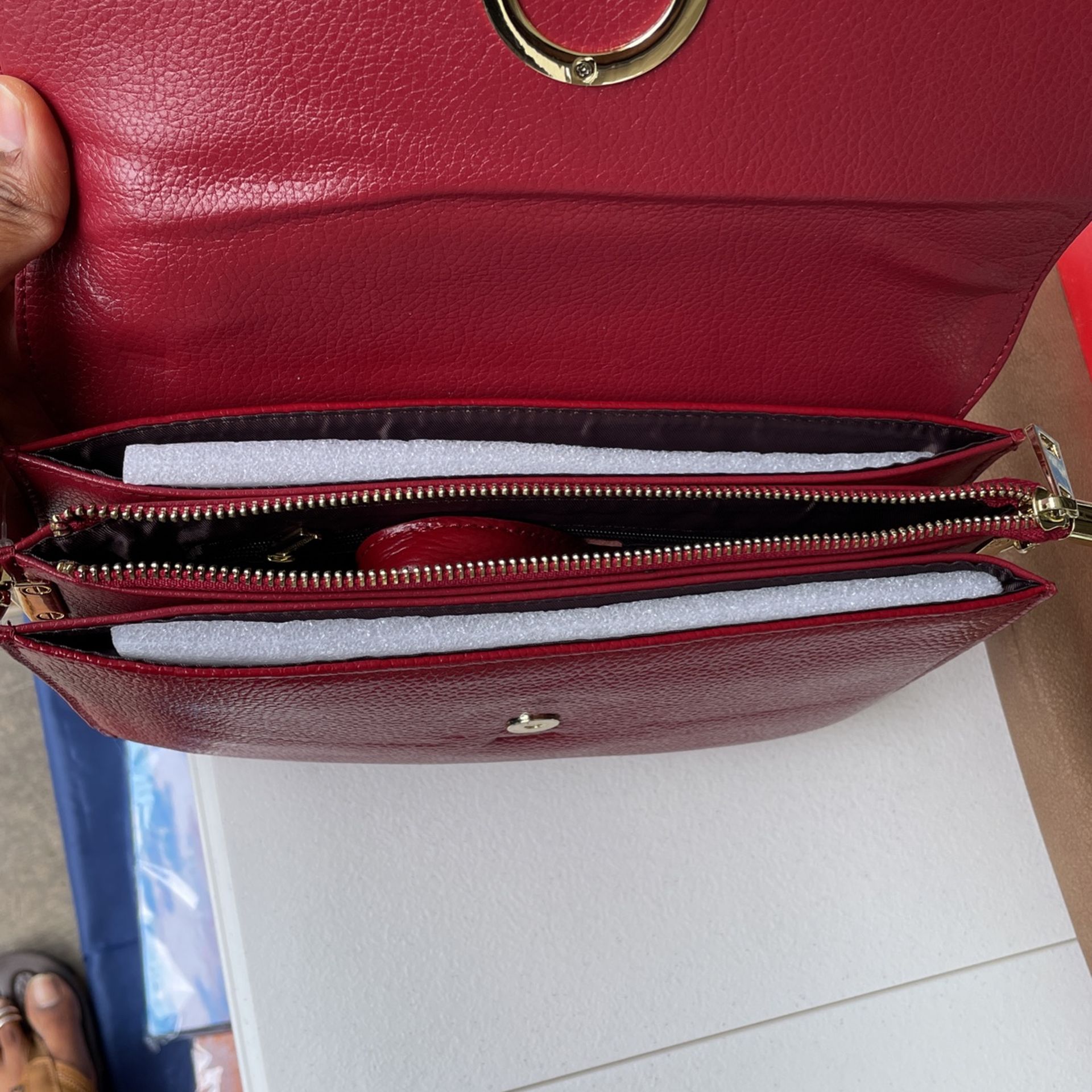 Womens Leather Satchel/ Clutch - New