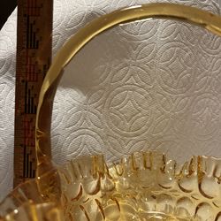 Vintage Fenton Amber Thumbprint Glass