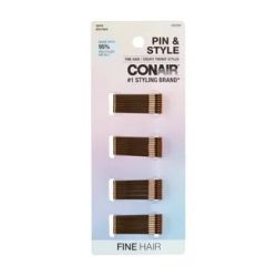 Conair Pin & Style Mini Bobby Pins, Brown 36 pcs, 3 Pack