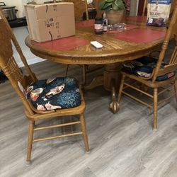Beautiful All Wood Dining Table And Chairs 