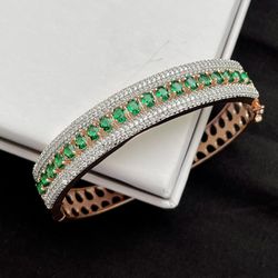 14k Gold Plated Emerald Bracelet #a2
