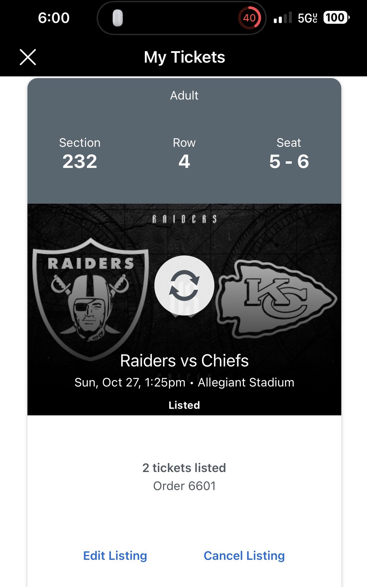 Raiders vs Chiefs