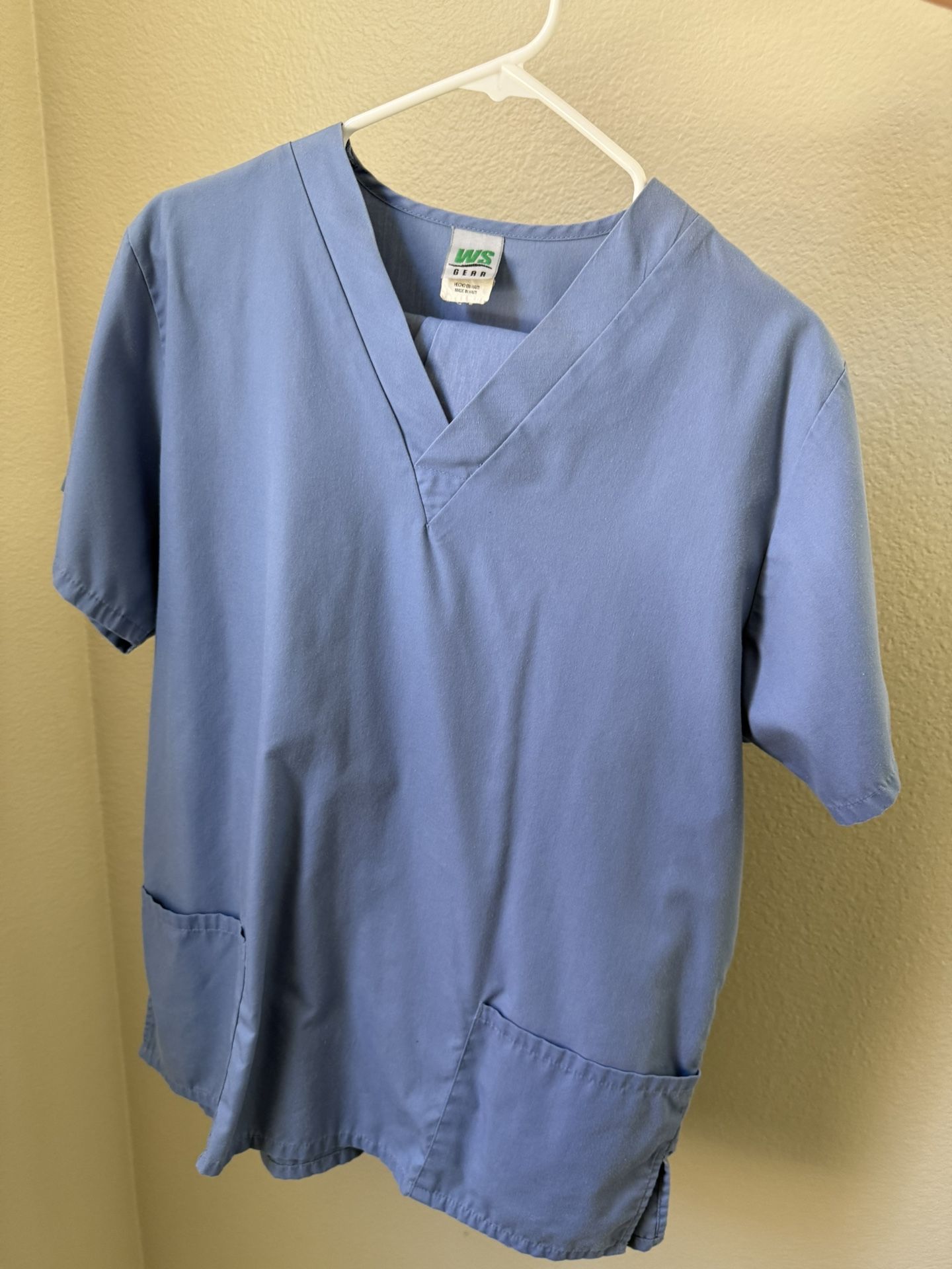 Unisex Blue Medical Scrub Top