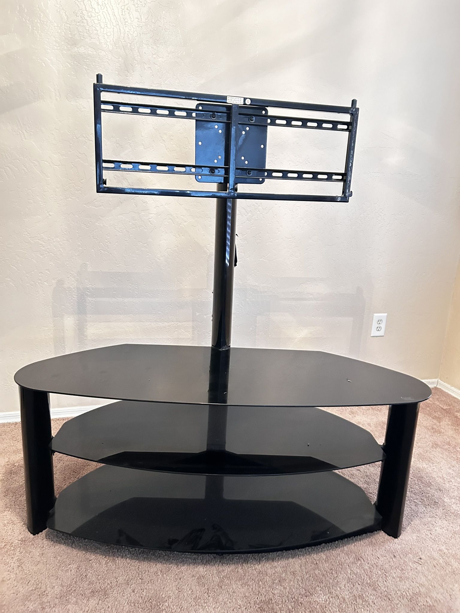 Black Glass TV Stand with Mount