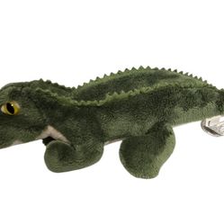 Plush  10 inch alligator with yellow beaded eyes Wildlife Artists 