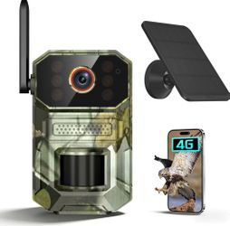 4G LTE Cellular Solar Video Doorbell, SIM Card Included, No WiFi Required, 1080P Full HD, PIR & AI Motion Detection, Waterproof, 2-Way Audio, Night Vi