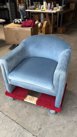 Blue Velvet Arm Chair
