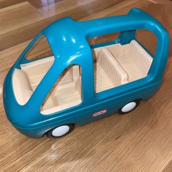 Little Tikes Green Family Mini Van Car Toy Vehicle Vintage 1990's Dollhouse 