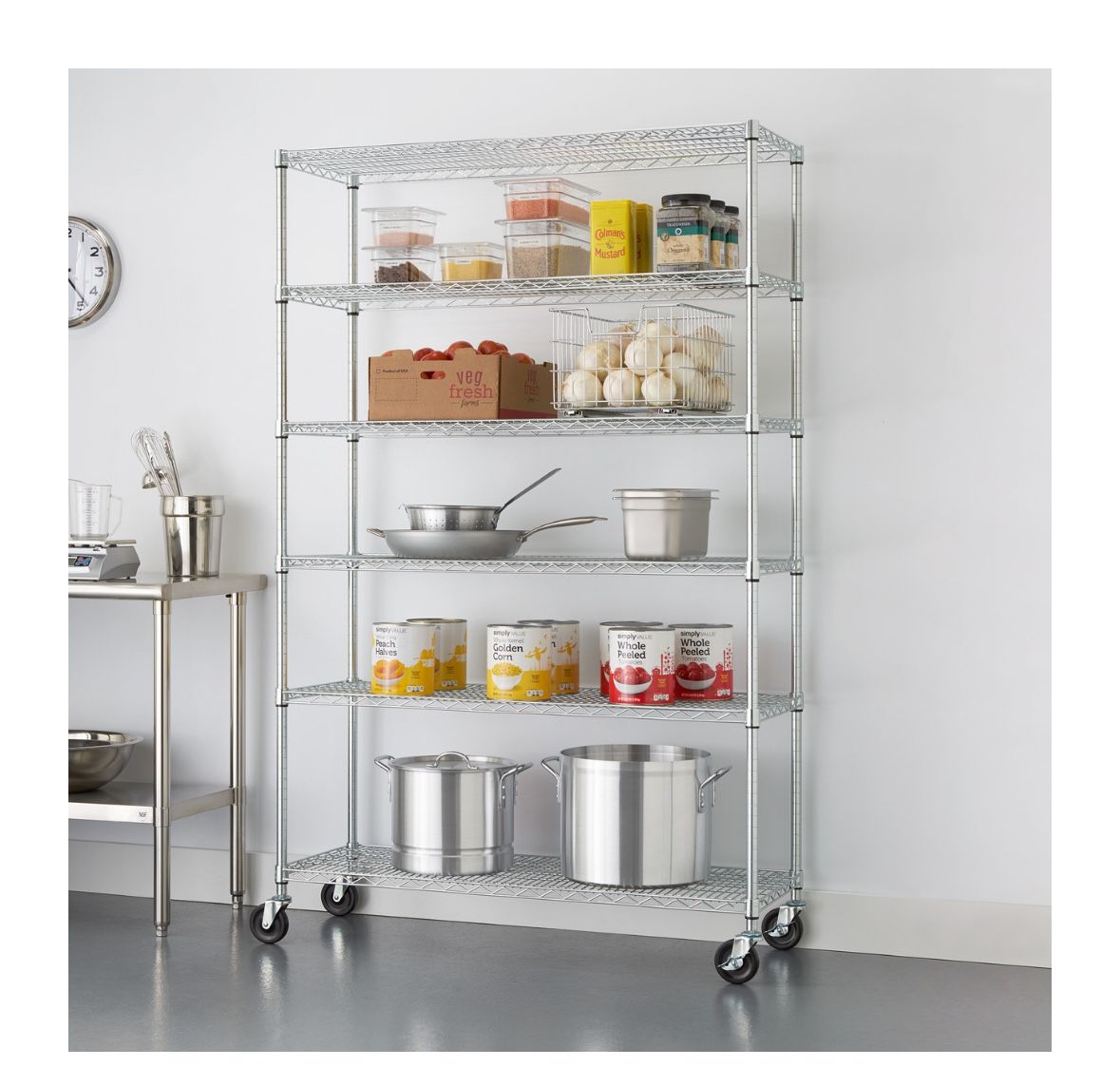 Trinity Wire Shelving Rack Rolling Shelf Costco