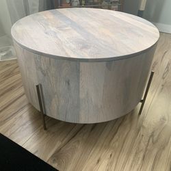 Stavros whitewashed wooden sale round coffee table