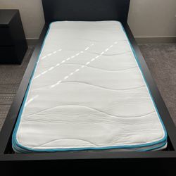 IKEA Wood  Twin Bed Frame With Mattress 