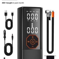 Tire Inflator Portable Air Compressor-25000mAh＆180PSI Air Pump for Car Tires-Cordless Tire Pump with Pressure Gauge, Cigarette Lighter Plug for Motorc