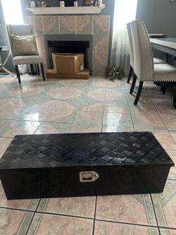 Black aluminum tool box for truck or SUV