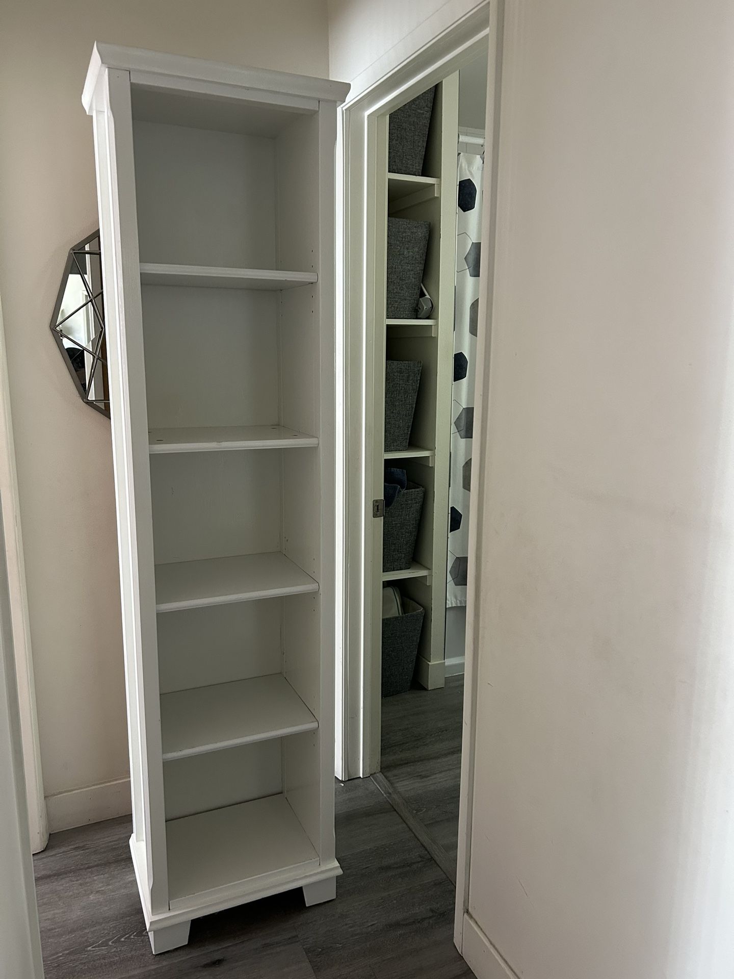 Tall Narrow Solid Wood Shelf