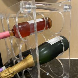 retro 70’s lucite 9 bottle wine rack