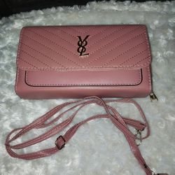 2 In 1 Dark Pink Crossbody & Wallet