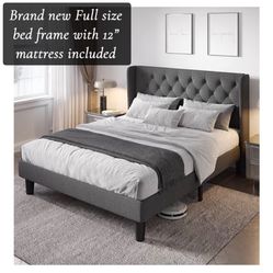 Brand New Full Bed Frame With A Brand New 12” Mattress Included $350 - Same Day Delivery Available - Hablo Espanol