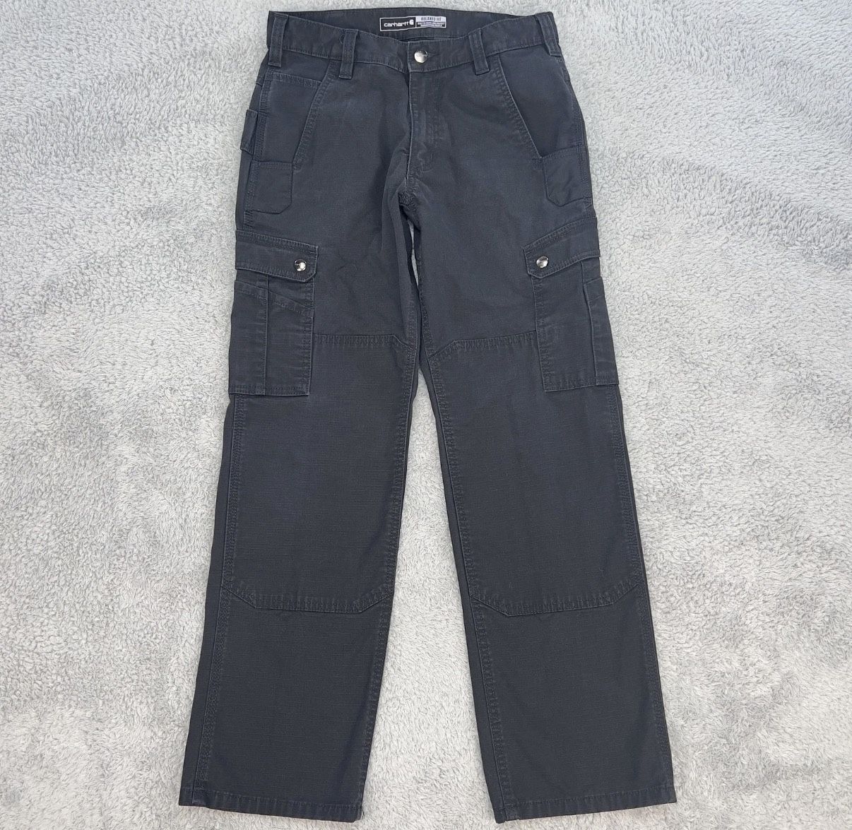 Carhartt Cargo Pants Mens 30x30 Black Relaxed Fit Rugged Flex Ripstop Workwear