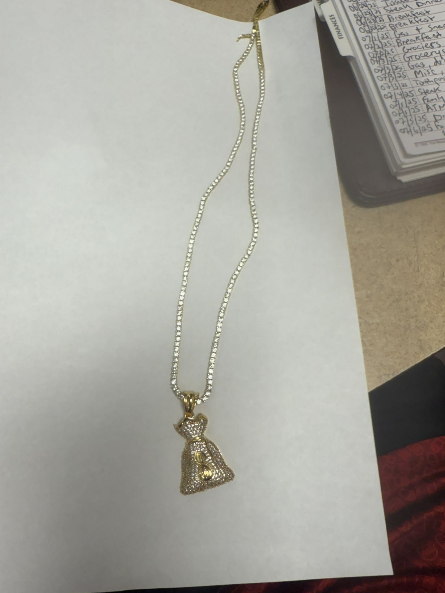 Moissanite Tennis Chain With Pendant 