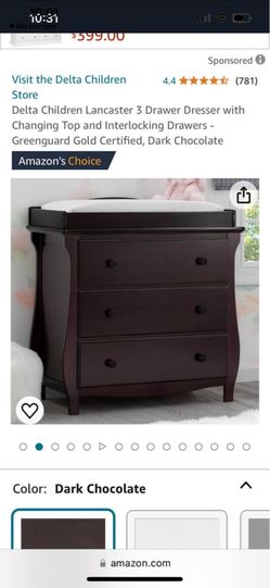 New delta children 3 drawer dresser with changing top