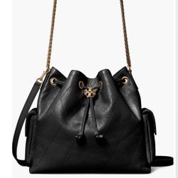 TORY BURCH CHARLIE QUILTED DRAWSTRING SHOULDER BAG