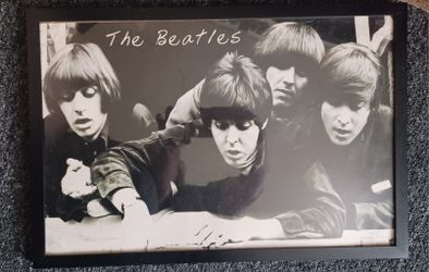 Framed Beatles B&W Print
