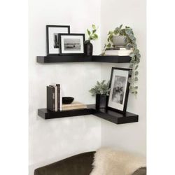 Laurel Havlock 26 in. W x 8 in. D Black Composite Decorative Wall Shelf