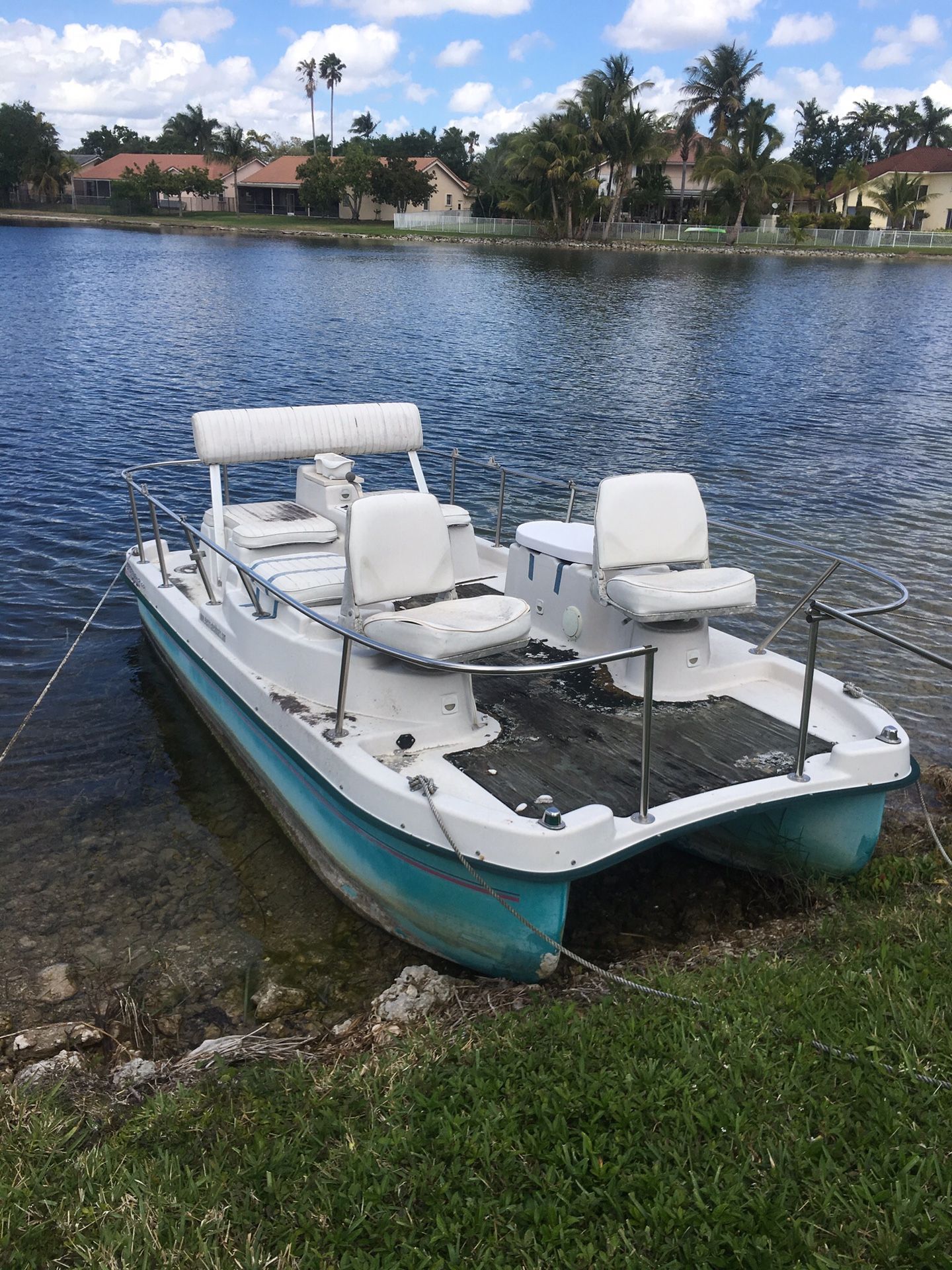Eldebo Electric Pontoon Boat 14 ft