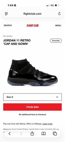 Jordan 11 cap and gown