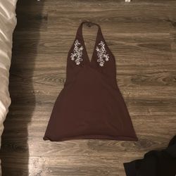 Brown Halter Dress Size Small 