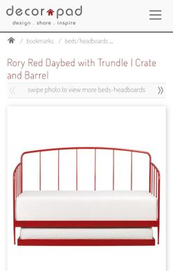 Rory Red Daybed with Trundle