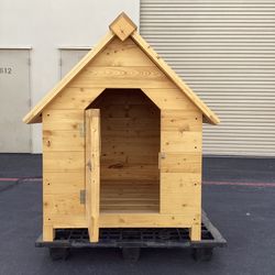 [Brand New] 50*46*40inch. Outdoor Large Dog House, Solid Wood Dog Kennel, Weatherproof Dog Shelter 