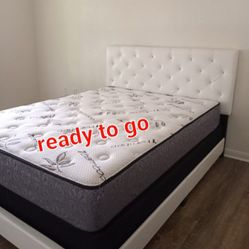 New Queen Size Bed With Promotional Mattress And Box Spring Includes Free Delivery