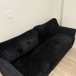 Black Corduroy Loveseat 