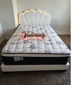 New Queen bed frame with  mattress