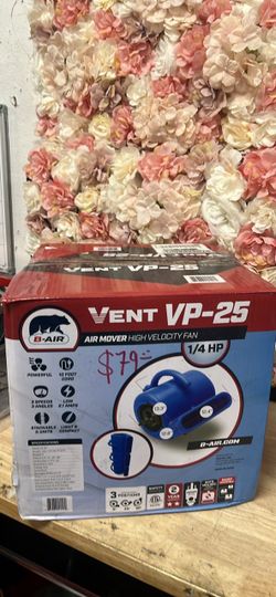 B-Air 1/4 HP Air Mover Blower Fan for Water Damage Restoration Carpet Dryer Floor Home and Plumbing Use in Blue