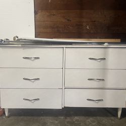  Vintage White Large Dresser  