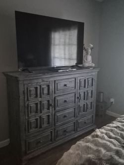 Dresser, tv console, and nightstand